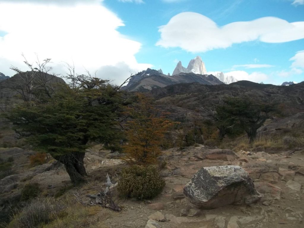 vue sur le Fitz Roy depuis un sentier de randonnée à proximité d'El Chaltén en Patagonie argentine