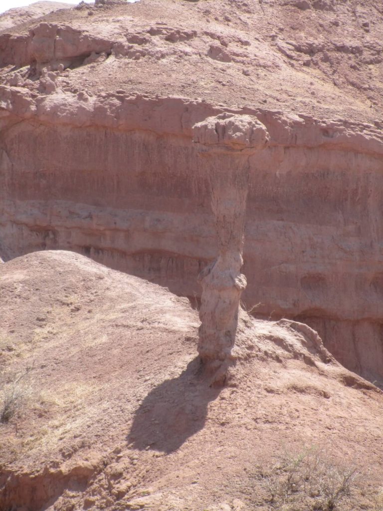 autre roche en forme de champignon de la Quebrada de las Conchas en Argentine
