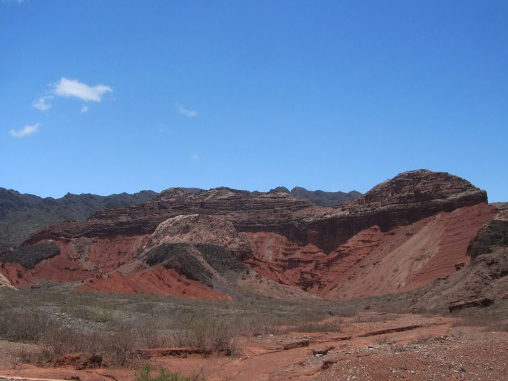 Aperçu des strates géologiques de la Quebrada de las Conchas en Argentine