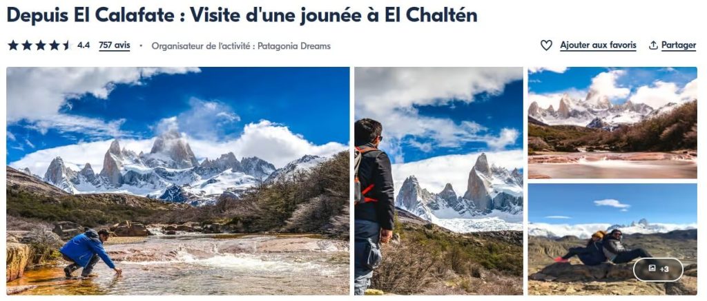 Excursion organisée d'1 journée à El Chalten au départ d'El Calafate