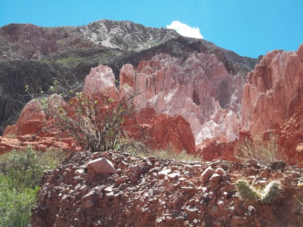 Paysages andins colorés de la quebrada de Humahuaca en Argentine